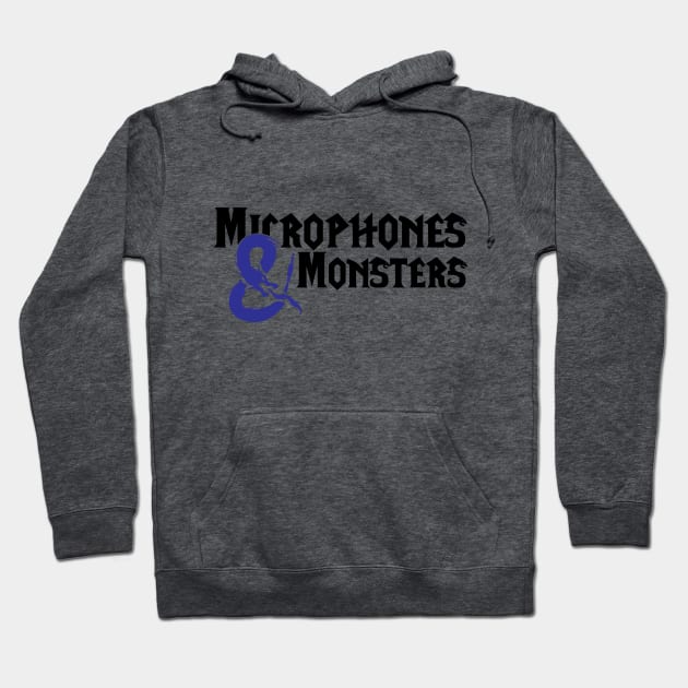 Black Blue Full Logo Hoodie by Microphones and Monsters